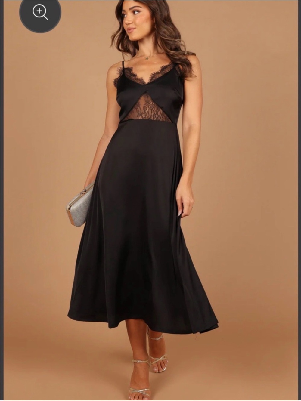 Petal & Pup Black Lace-Trim Slip Dress